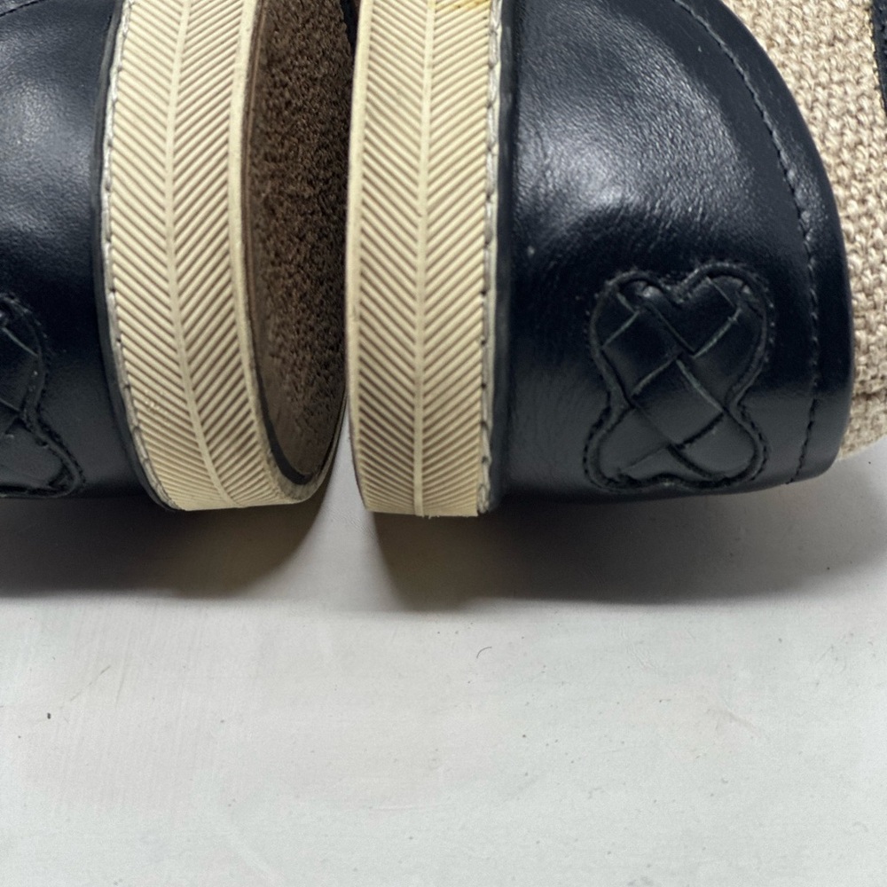 Bottega Veneta Beige/Black Jute and Leather Slip On Sneakers Size 37.5 - Picture 5 of 10
